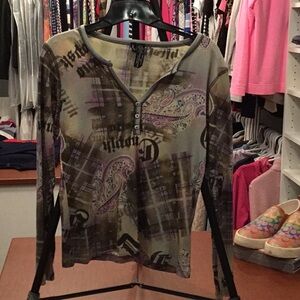 Lynn Richie top light green. Silk/cotton like new